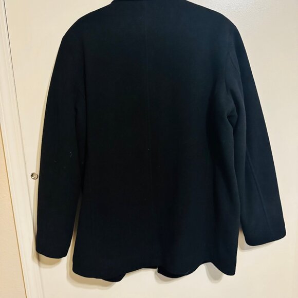 Kenneth Cole Reaction Wool Blend Size L Black Pea Coat Dry Clean - Picture 2 of 10